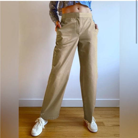 Aritzia Pants - Aritzia Sunday Best Charlie Full Length Wide Leg Trouser Pant Khaki Tan size 00